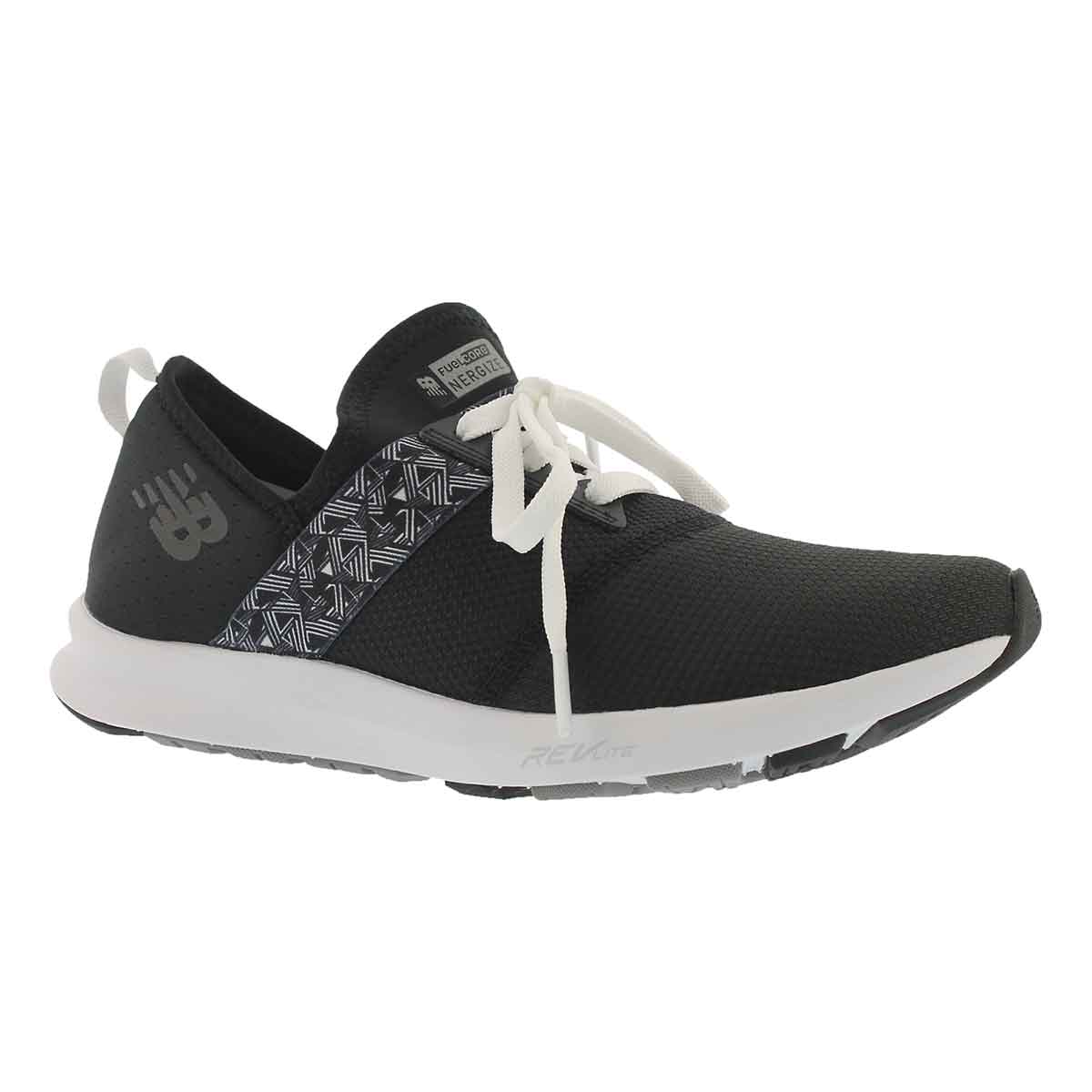 Women's FUELCORE black/white lace up sneakers