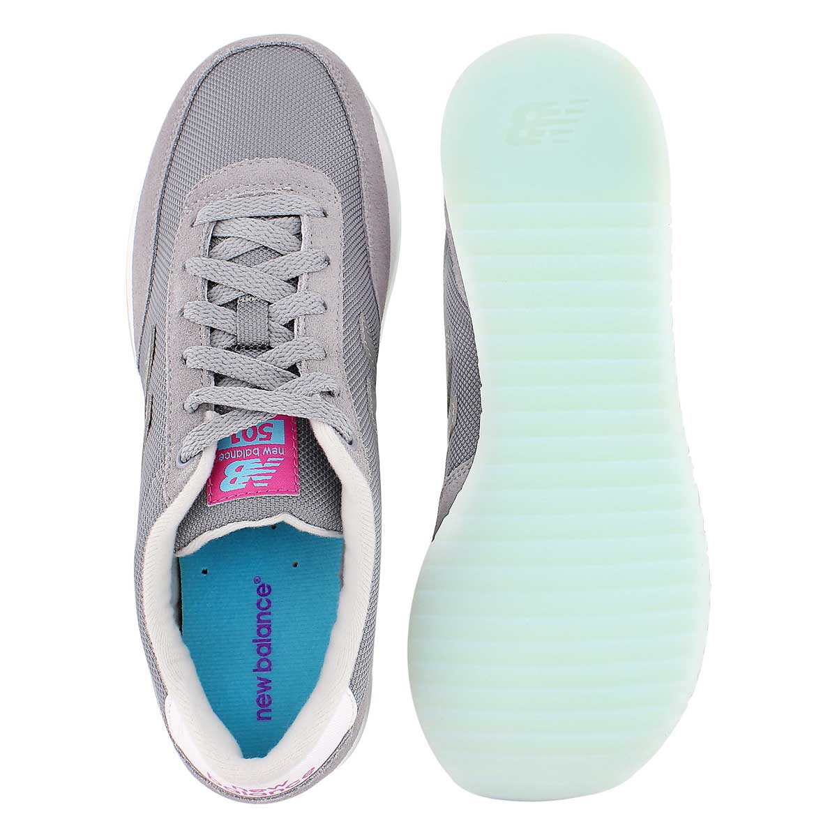 Espadrille lacée 501, gris/rose, femmes