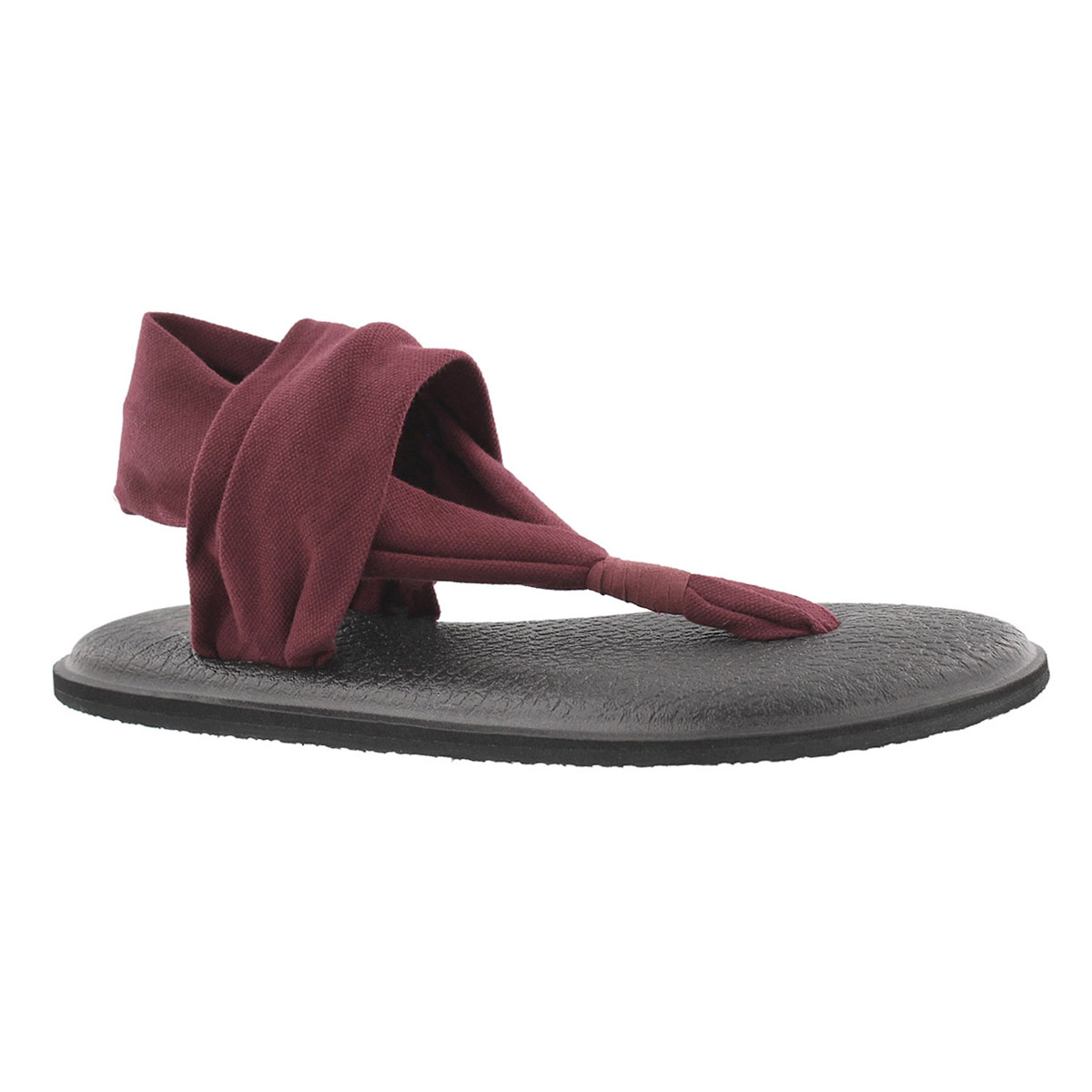 Women's YOGA SLING burgundy thong sandals