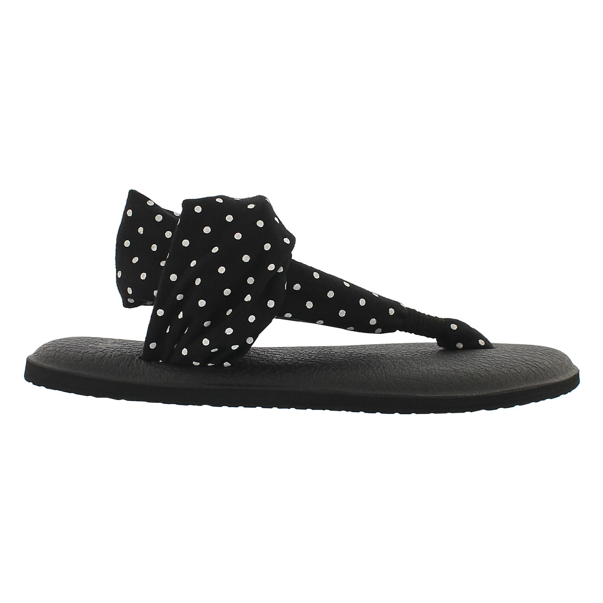 Lds Yoga Sling blk/wht dots print thong