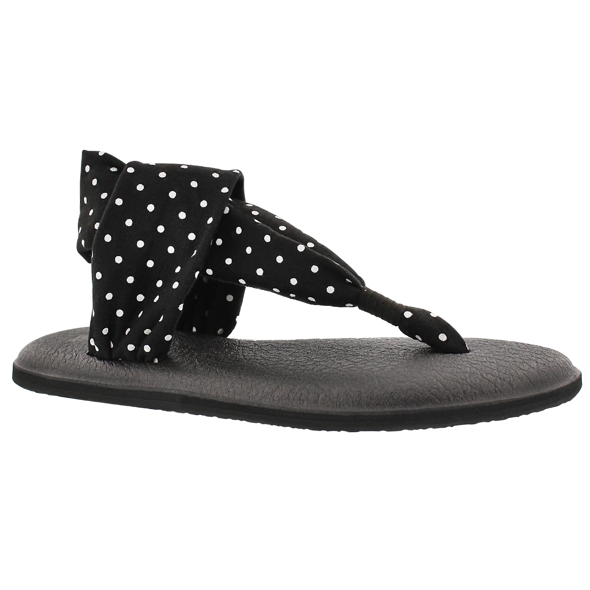 Lds Yoga Sling blk/wht dots print thong