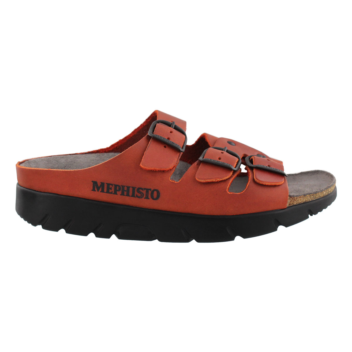 Lds Zach red cork footbed slide