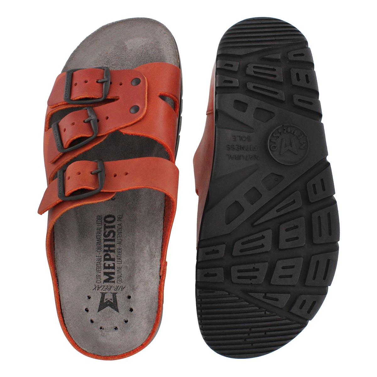 Lds Zach red cork footbed slide