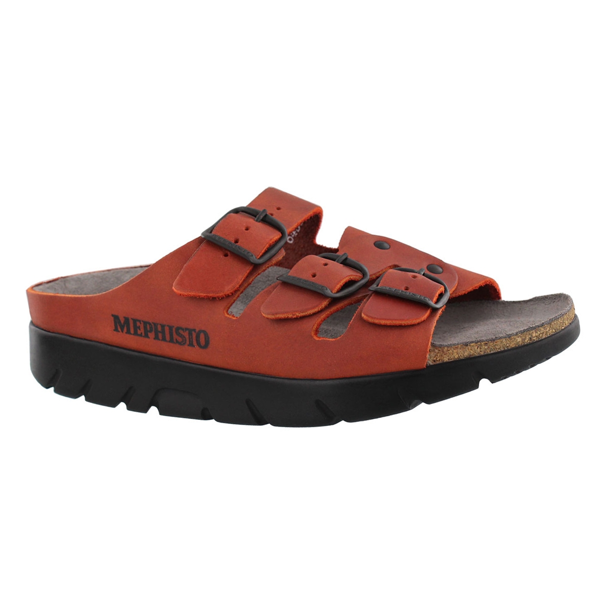 Lds Zach red cork footbed slide