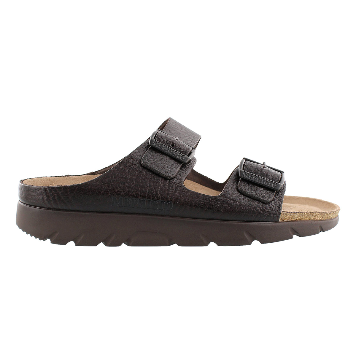 Mns Zonder dk brn cork footbed sandal