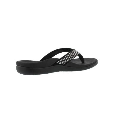 Vionic Women's TIDERHINESTONE black arch support thongs