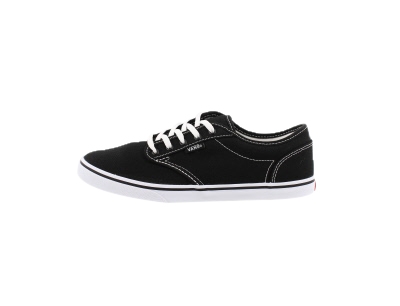 black and white vans lace up