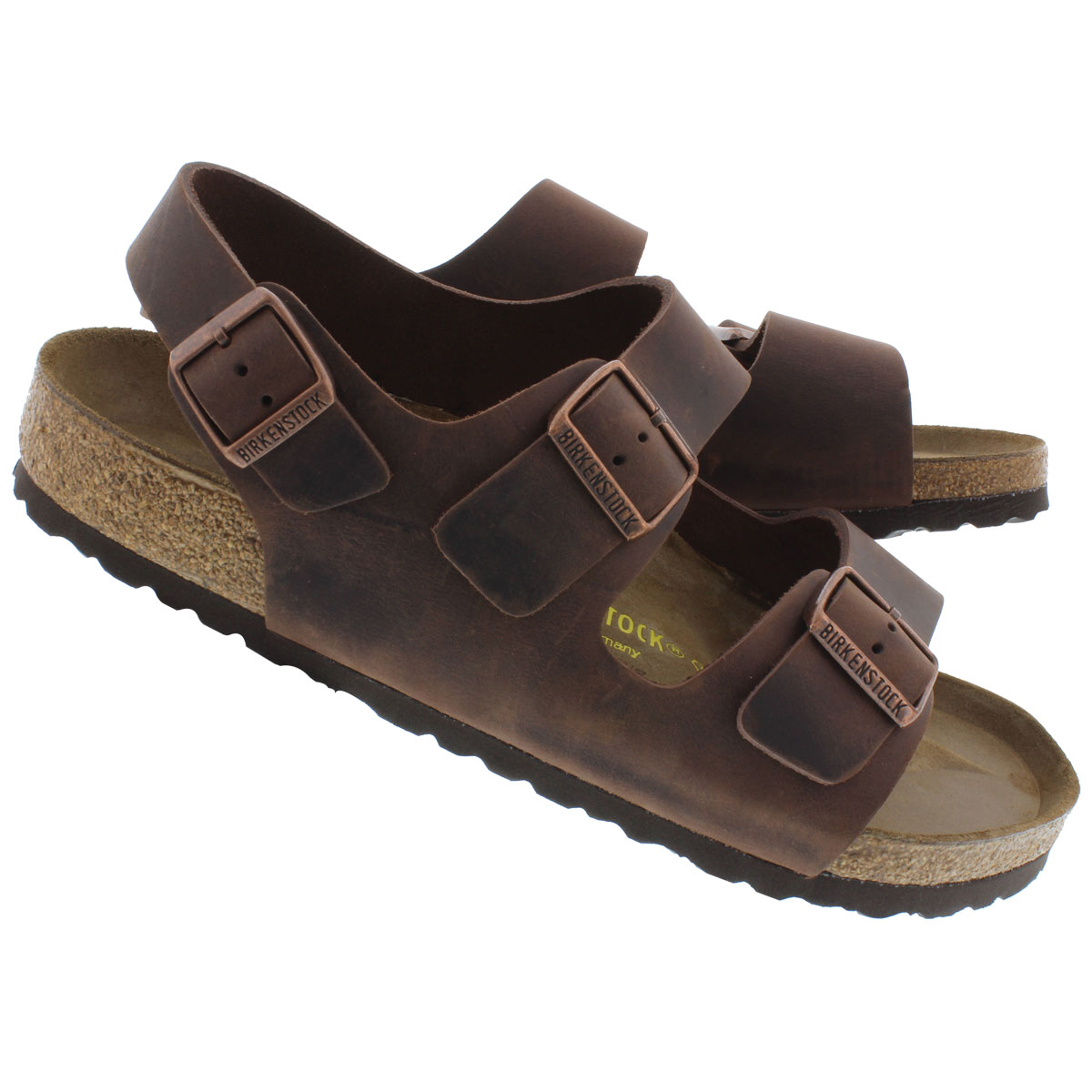 Men's MILANO havana 3 strap sandals
