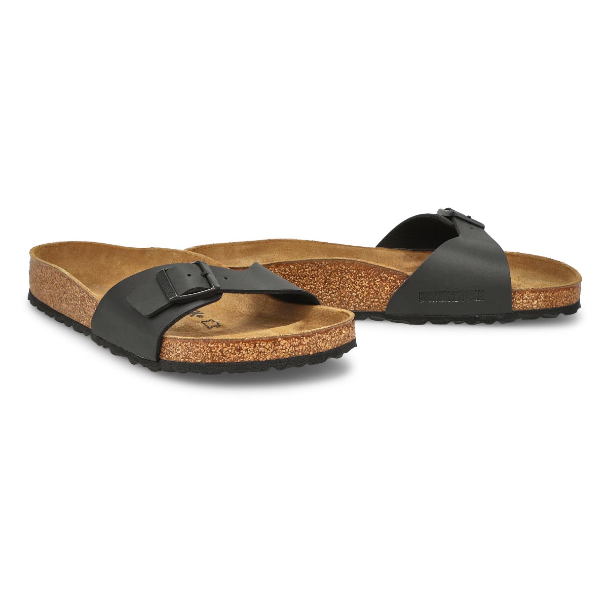 Women's Madrid Birko-Flor 1 Strap Sandal - Black