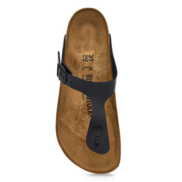 Women's GIZEH black patent thong sandals