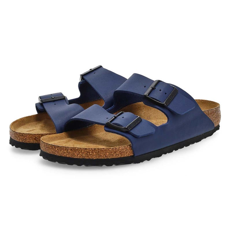 Men's Arizona Soft Footbed Birko-Flor 2-Strap Narrow Sandal - Blue