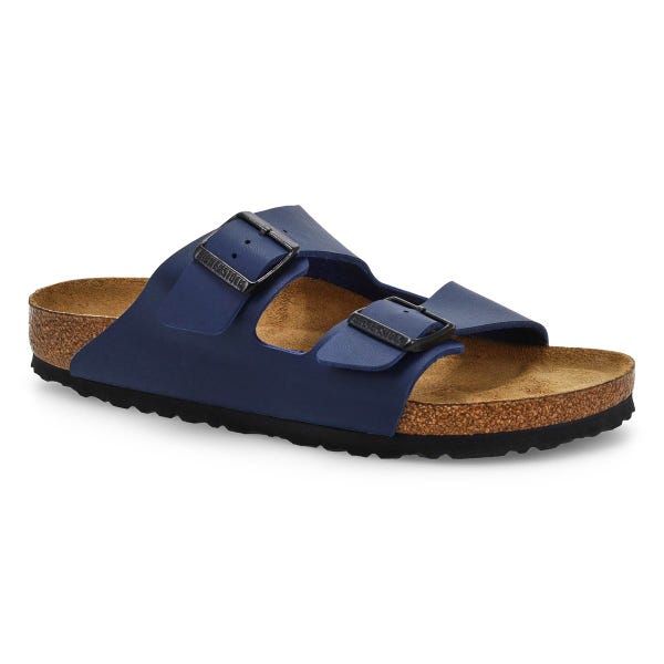 Men's Arizona Soft Footbed Birko-Flor 2-Strap Narrow Sandal - Blue