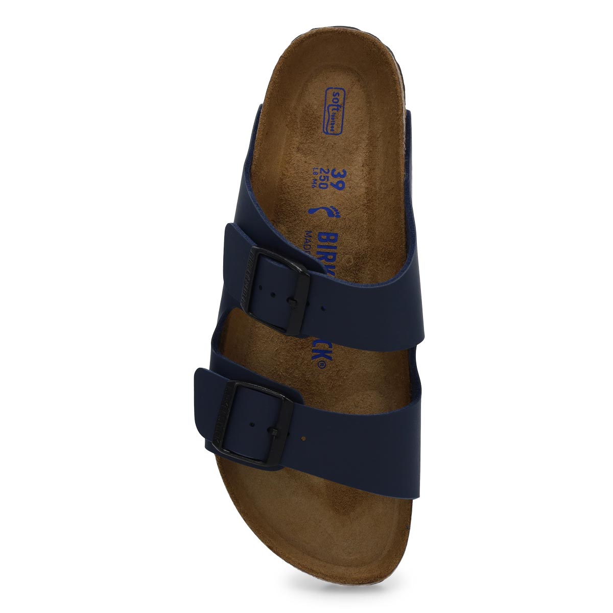 Women's Arizona Soft Birko-Flor 2 Strap Narrow Sandal - Blue