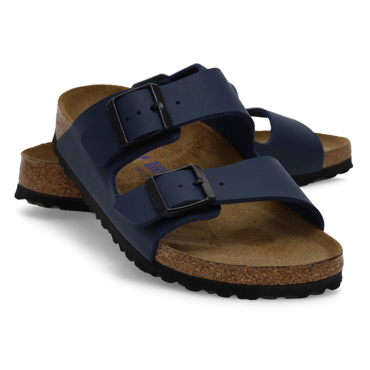 Women's Arizona Soft Birko-Flor 2 Strap Narrow Sandal - Blue