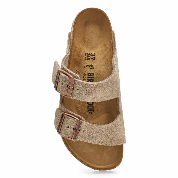 Women's  Arizona Suede 2-Strap Sandal - Taupe