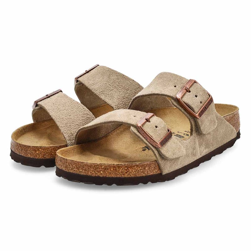 Women's  Arizona Suede 2-Strap Sandal - Taupe