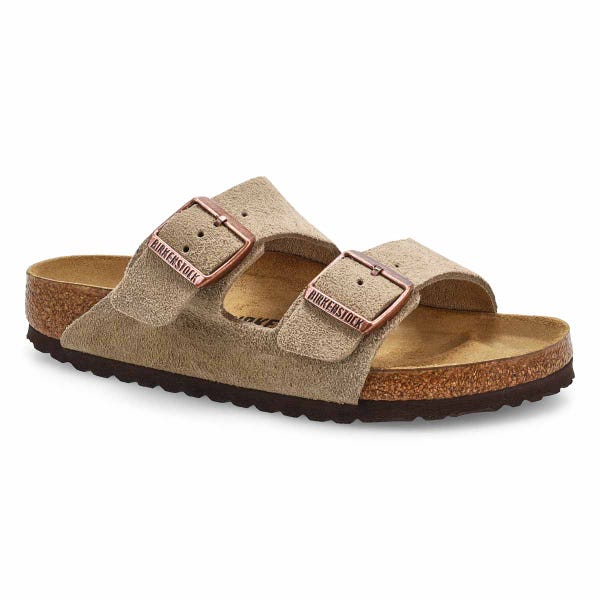Women's  Arizona Suede 2-Strap Sandal - Taupe