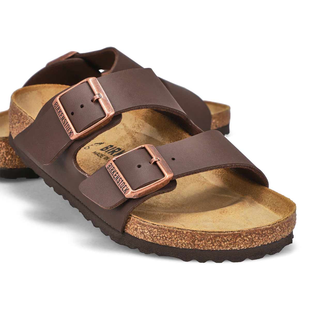 Women's Arizona Birko-Flor 2 Strap Sandal - Dark Brown