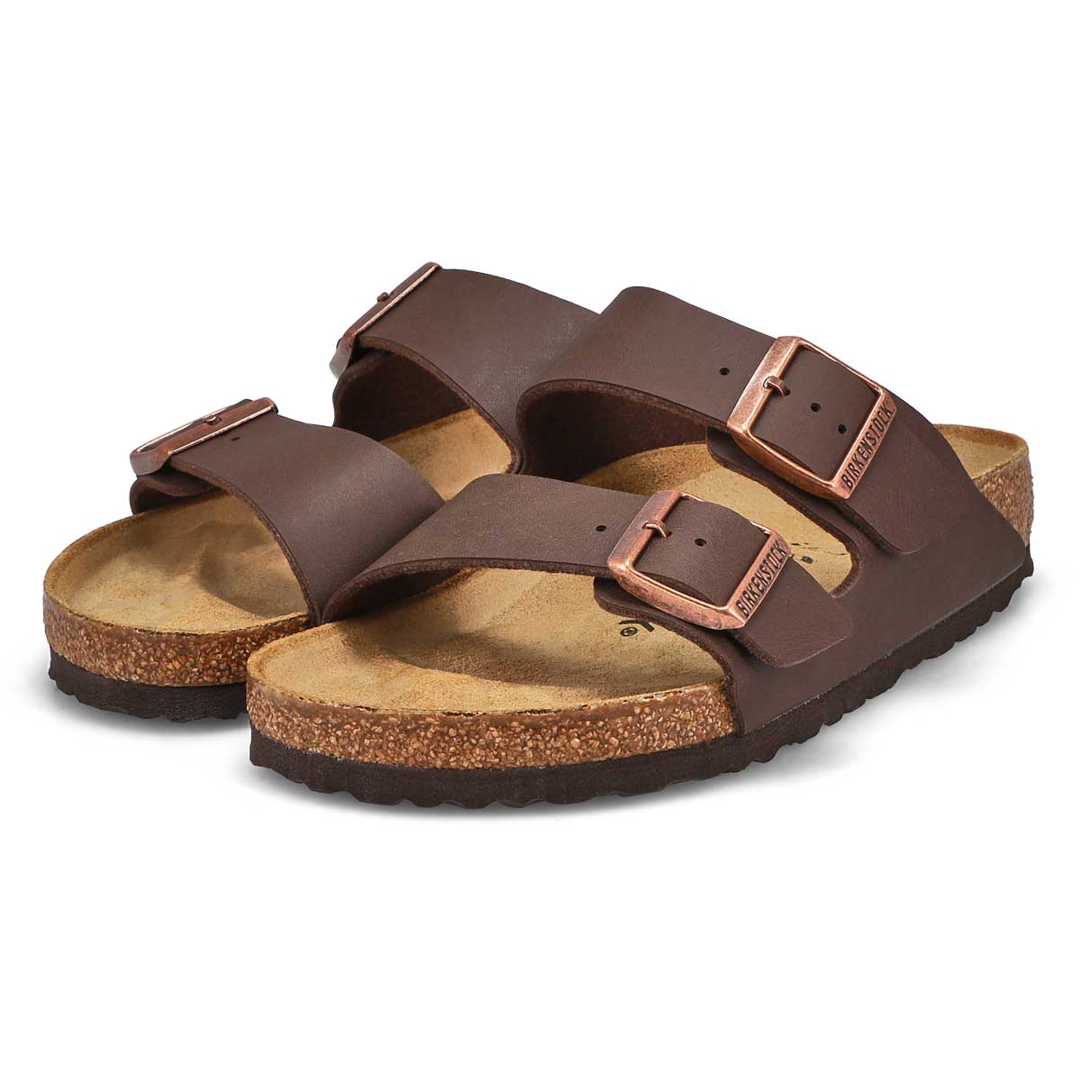 Women's Arizona Birko-Flor 2 Strap Sandal - Dark Brown