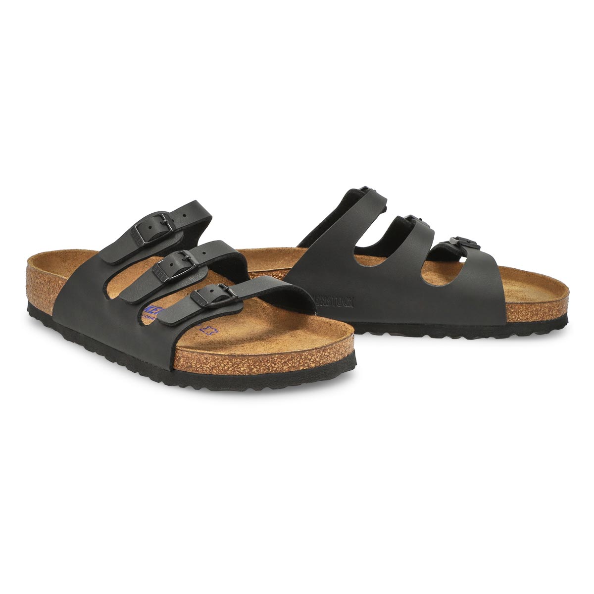 Women's Florida Soft Birko-Flor 3-Strap Sandal - Black