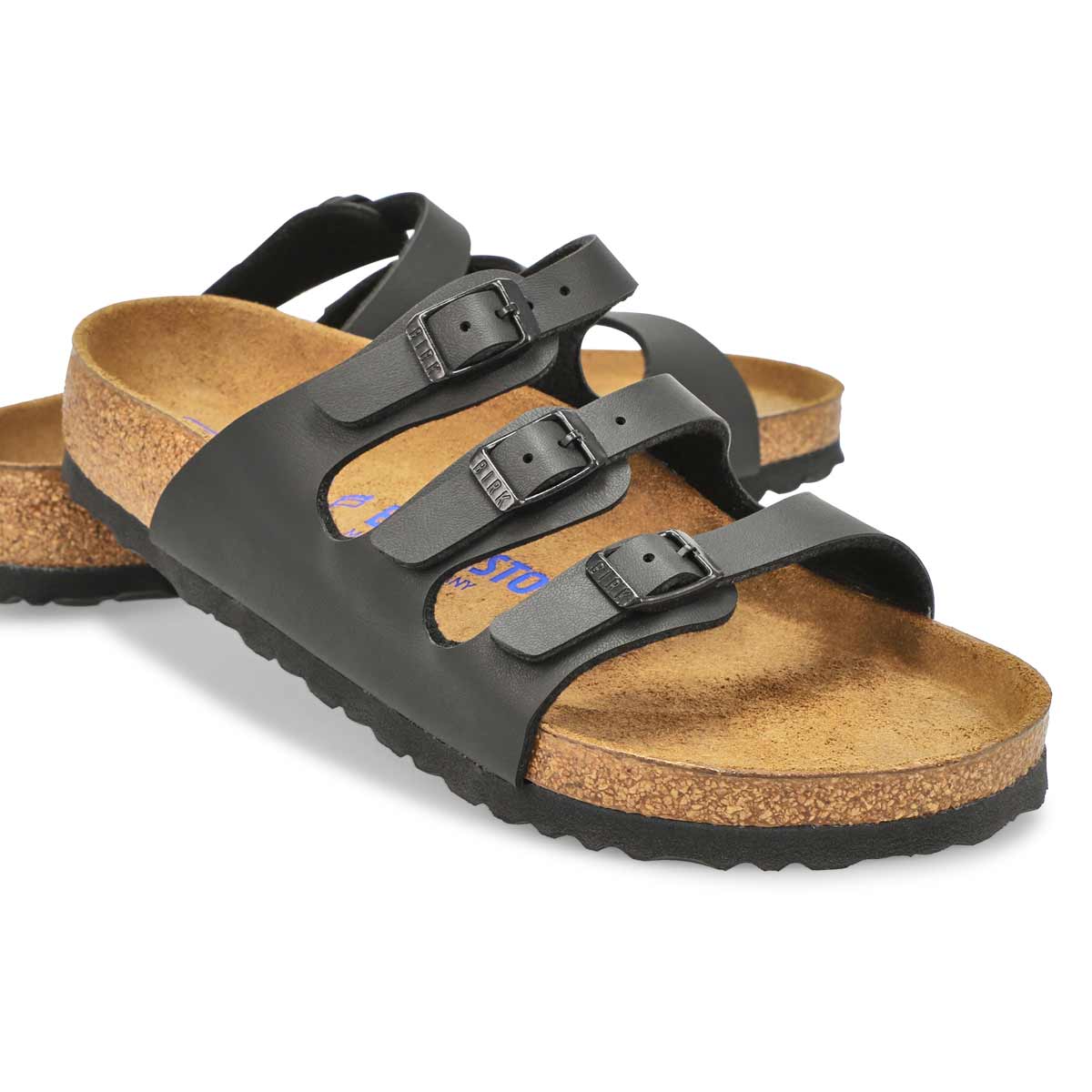 Women's Florida Soft Birko-Flor 3-Strap Sandal - Black