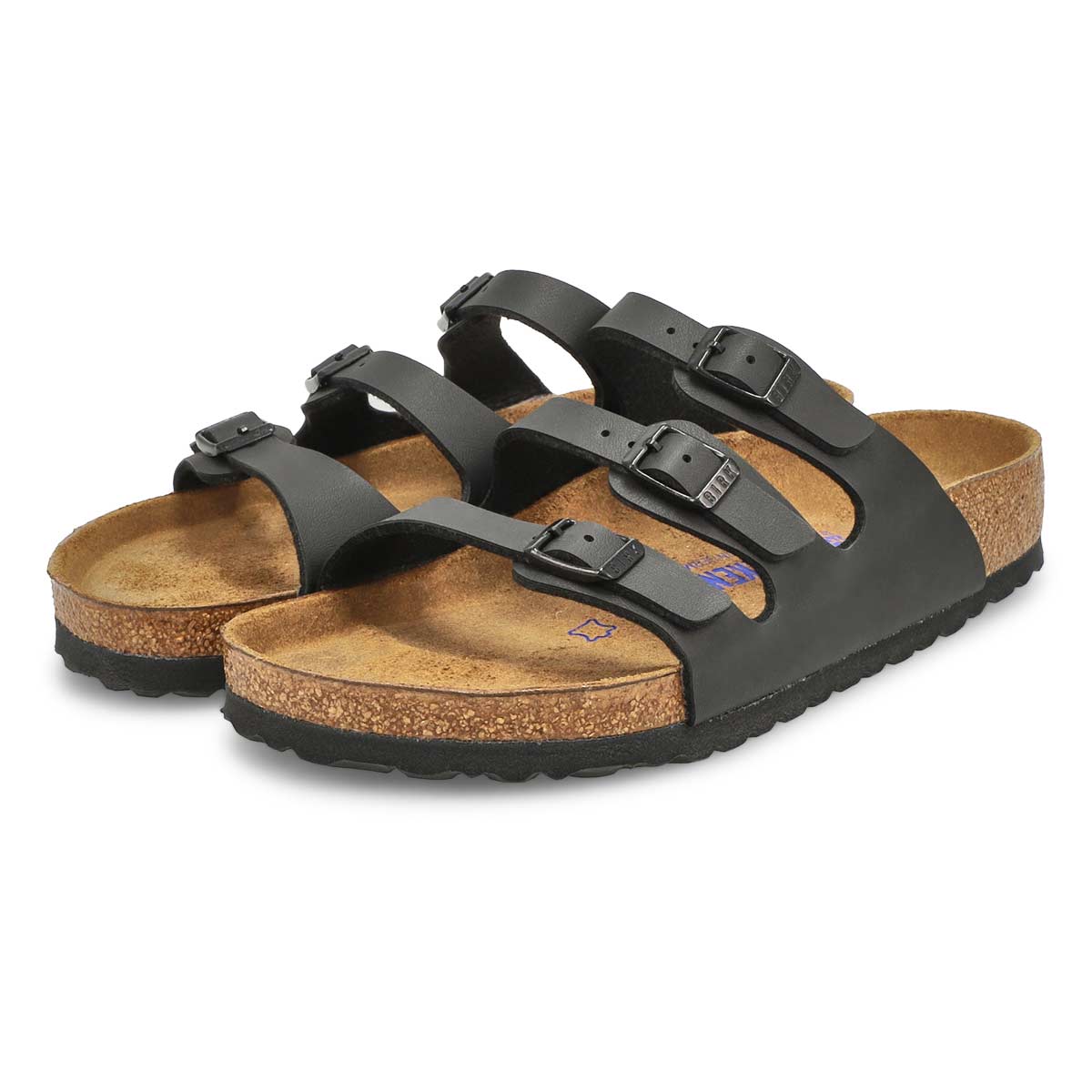 Women's Florida Soft Birko-Flor 3-Strap Sandal - Black