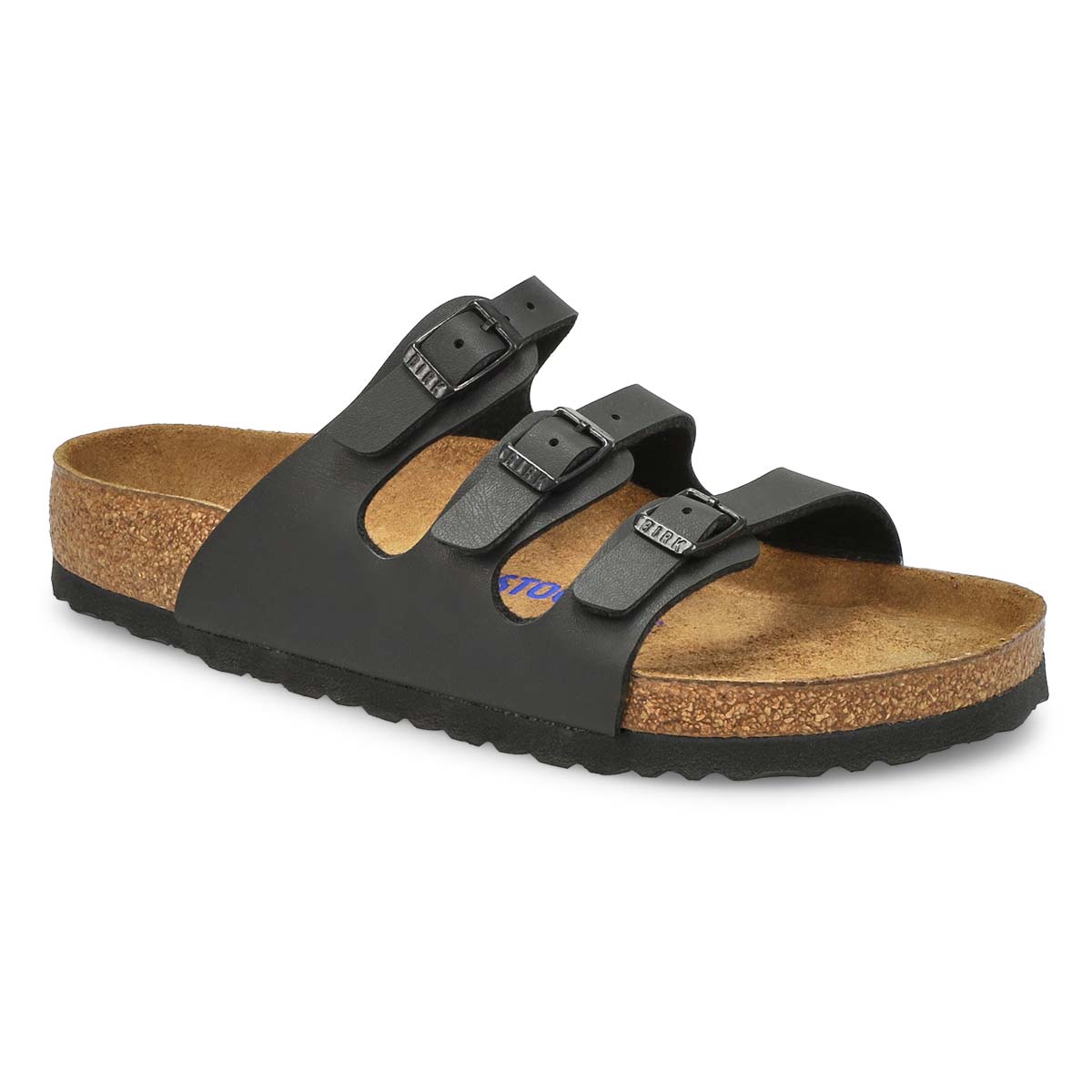 Women's Florida Soft Birko-Flor 3-Strap Sandal - Black