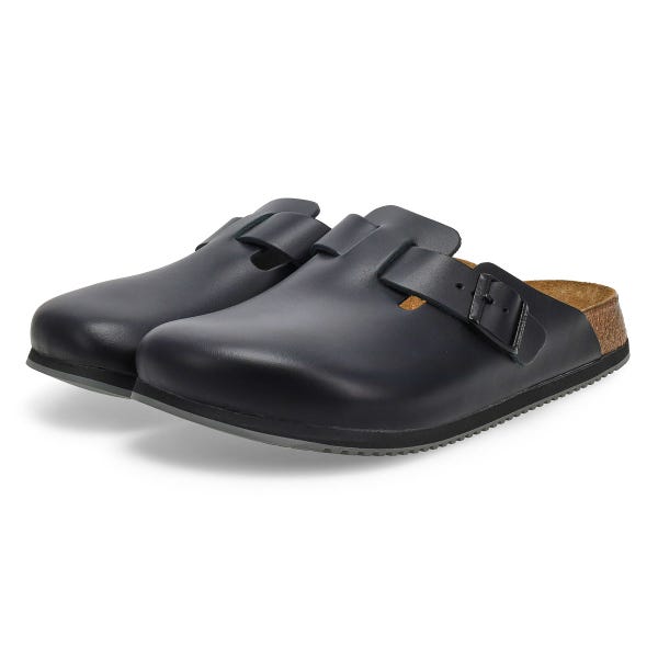Men's Boston Super Grip Leather Clog - Black