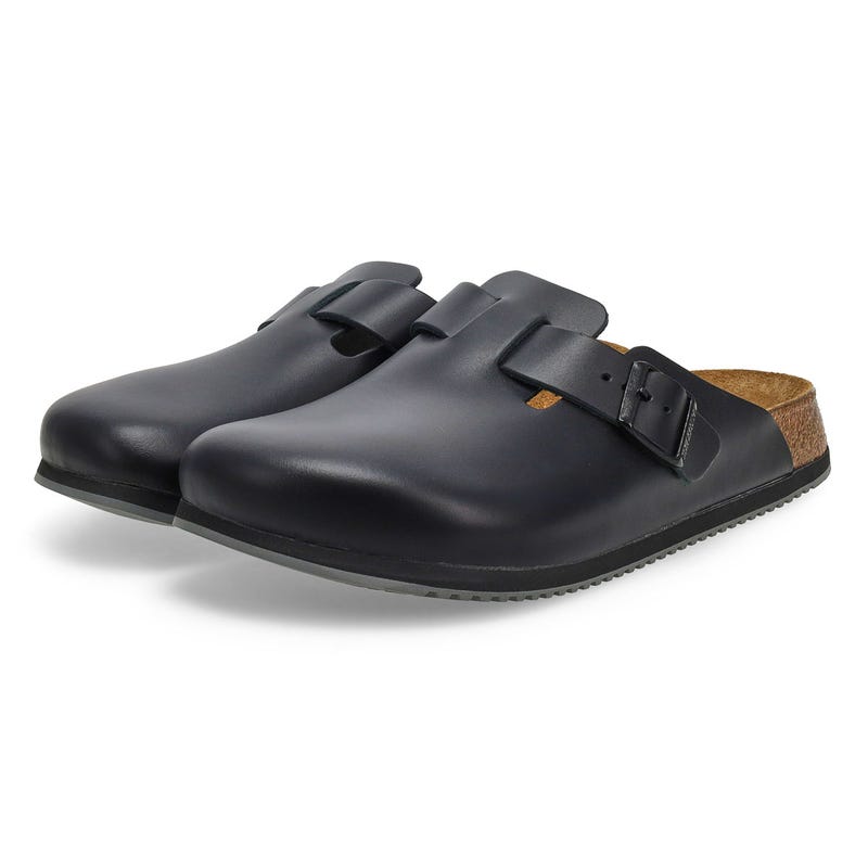 Men's Boston Super Grip Leather Clog - Black