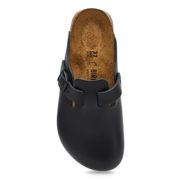 Sabot en cuir Boston Super Grip pour femme - Noir