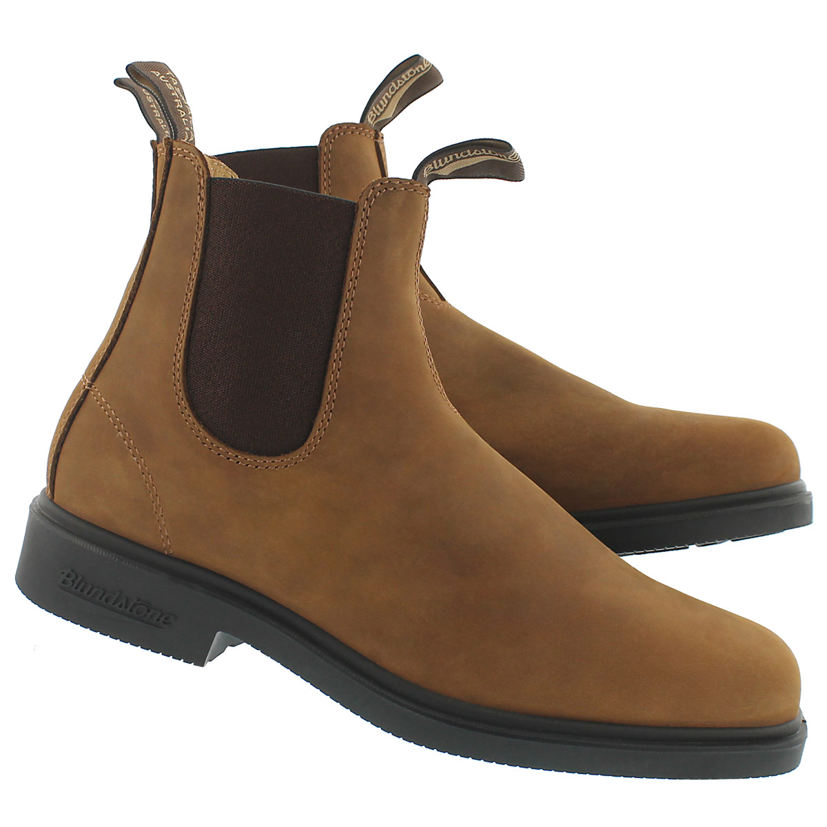 Unisex CHISEL TOE tan pull-on boots - UK SIZING