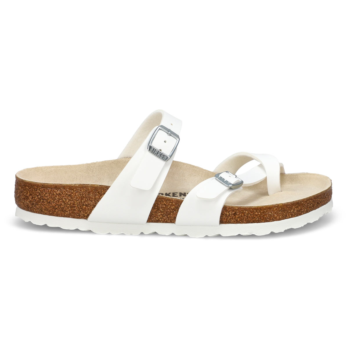 Womens Mayari Birko-Flor Toe Sleeve Sandal - Pearl White