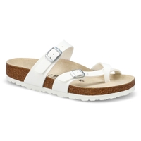 Womens Mayari Birko-Flor Toe Sleeve Sandal - Pearl White