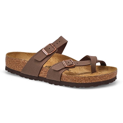 Lds Mayari Birko-Flor Toe Sleeve Sandal - Mocha