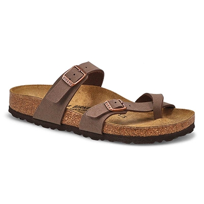 Lds Mayari Birko-Flor Toe Loop Narrow Sandal - Mocha