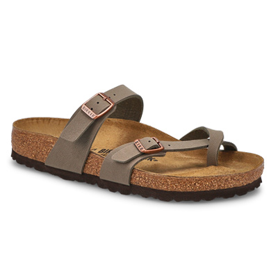 Lds Mayari Birko-Flor Toe Sleeve Sandal - Stone