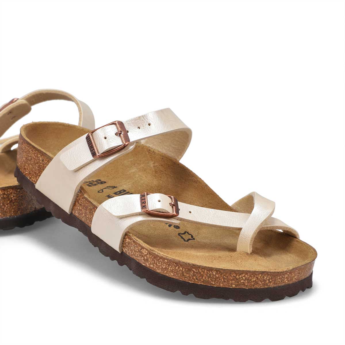 Women's Mayari Birko-Flor Toe Sleeve Sandal - Pearl White