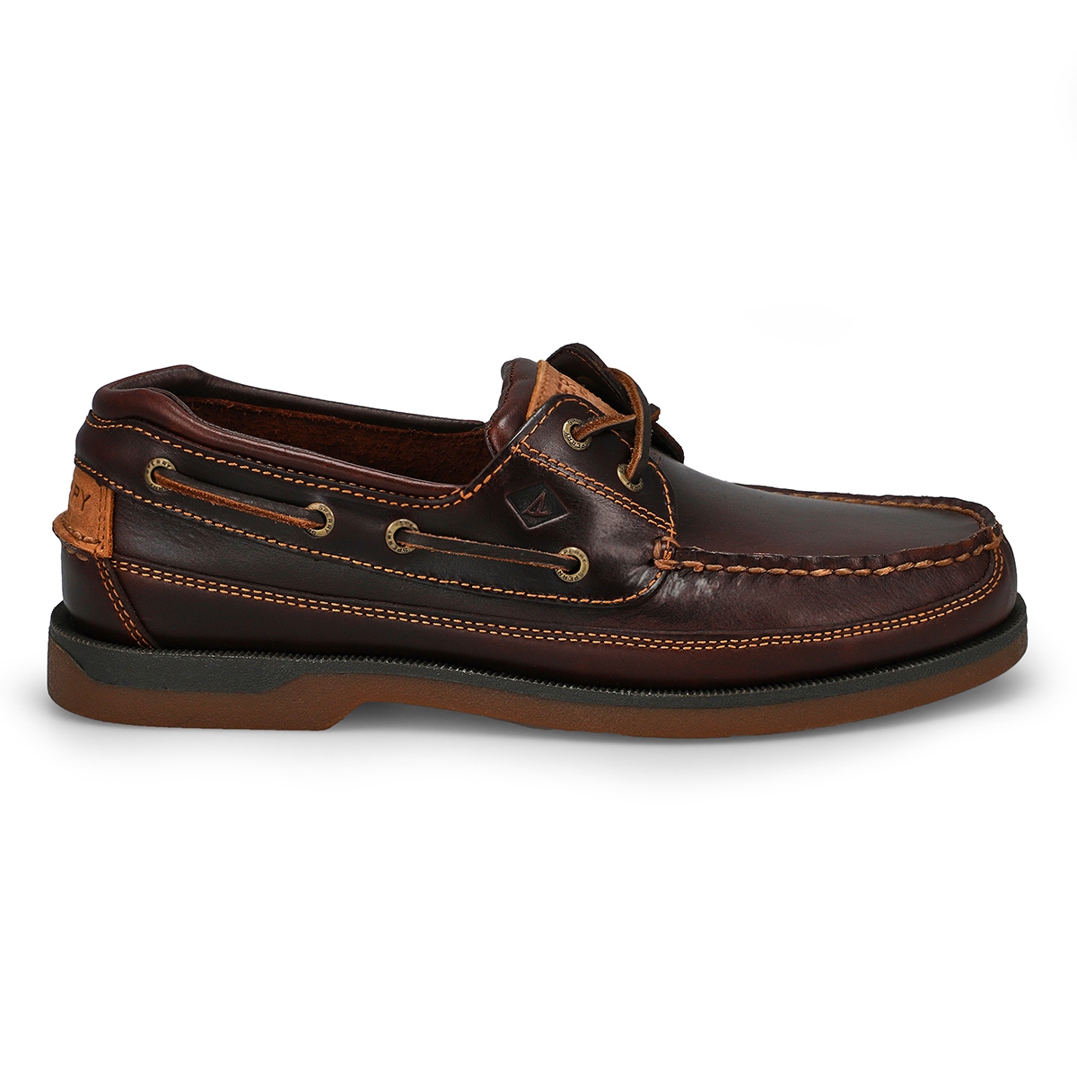 Chaussures bateau MAKO, cuir amaretto, hommes