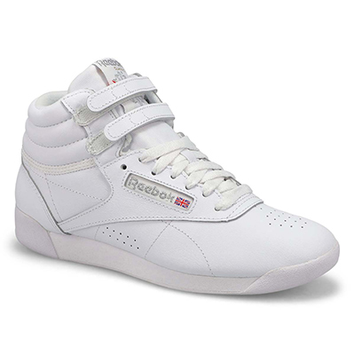 Lds Freestyle Hi Sneaker - White/Silver