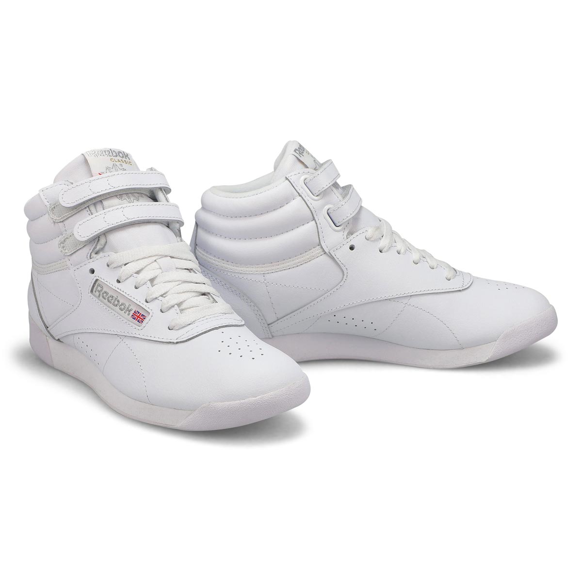 Reebok Women's Freestyle Hi Sneaker -White/Si | SoftMoc.com