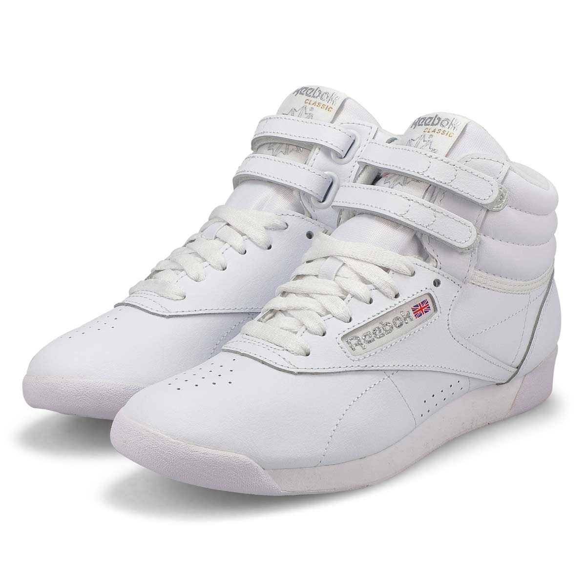 Reebok Women's Freestyle Hi Sneaker -White/Si | SoftMoc.com