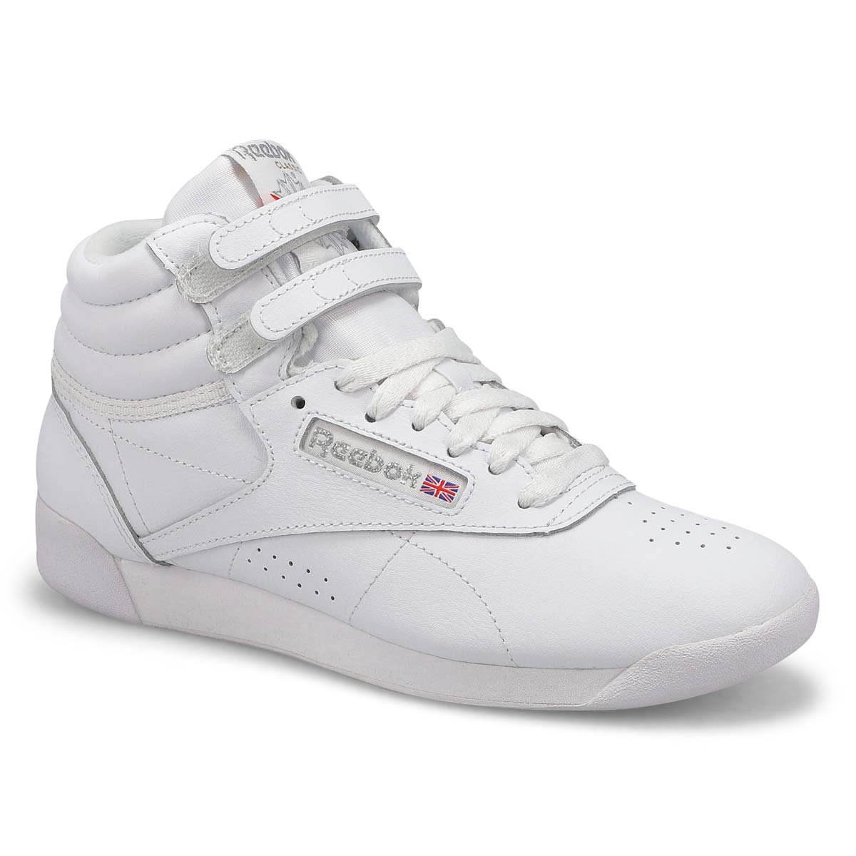 Reebok Women's Freestyle Hi Sneaker -White/Si | SoftMoc.com