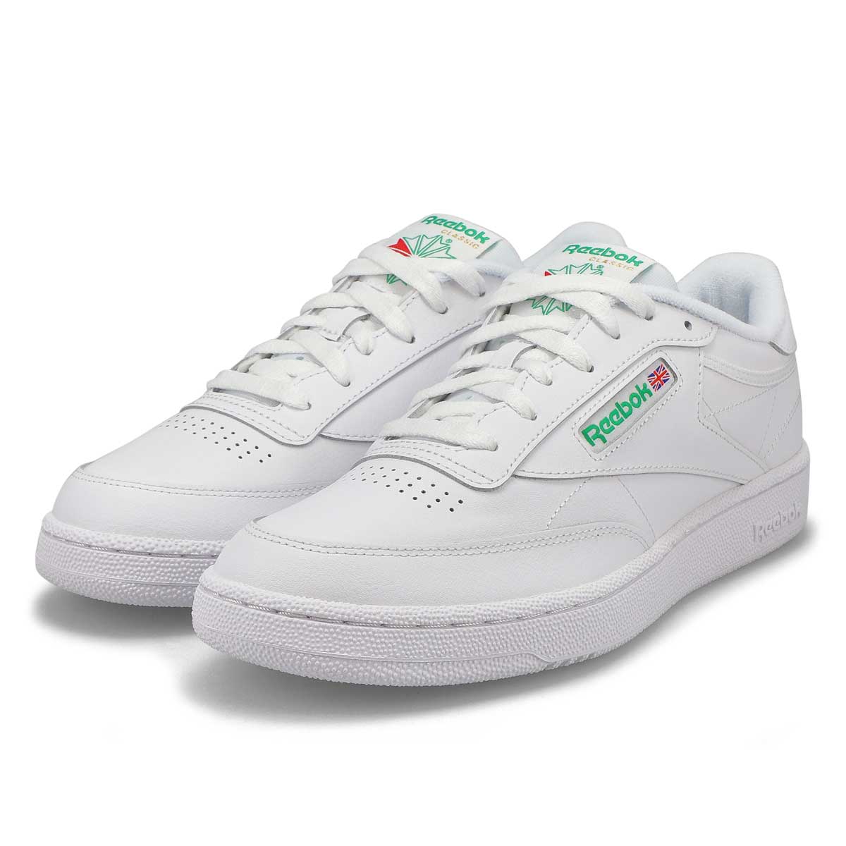 Baskets à lacets CLUB C 85, blanc/vert, hommes