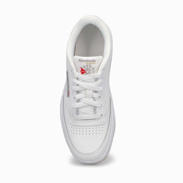 Kids' Club C Double Lace Up Sneaker - White/White