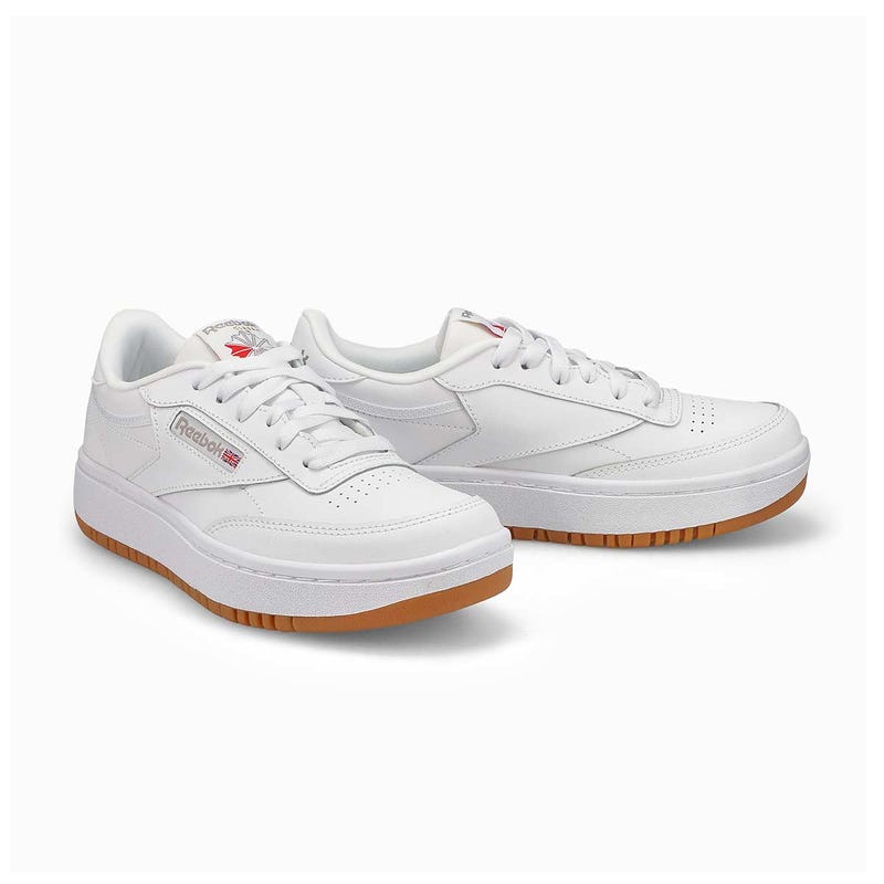 Kids' Club C Double Lace Up Sneaker - White/White