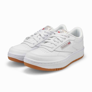 Kids' Club C Double Lace Up Sneaker - White/White