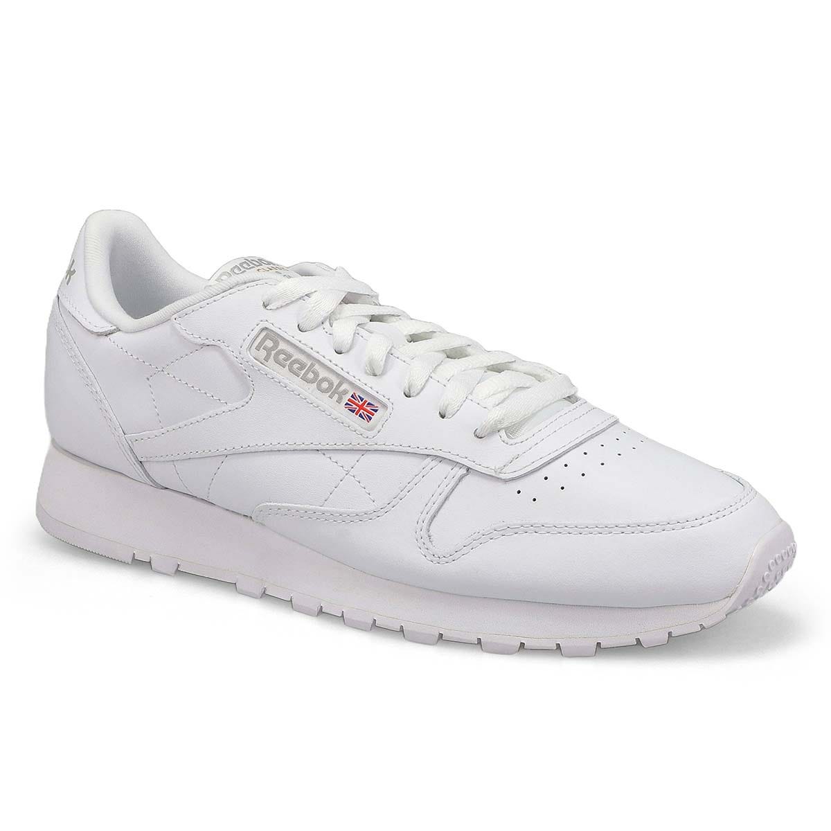 Baskets en cuir CLASSIC LEATHER, blanc/gris, hommes