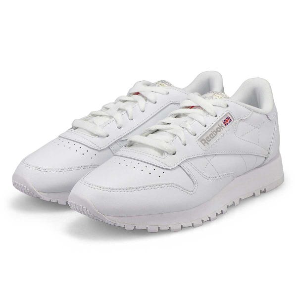 Baskets en cuir CLASSIC LEATHER, blanc/gris, femmes
