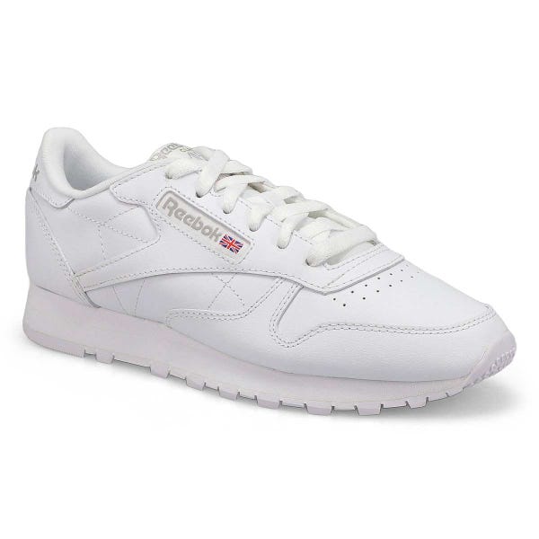 Baskets en cuir CLASSIC LEATHER, blanc/gris, femmes