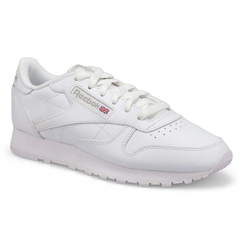 Baskets en cuir CLASSIC LEATHER, blanc/gris, femmes